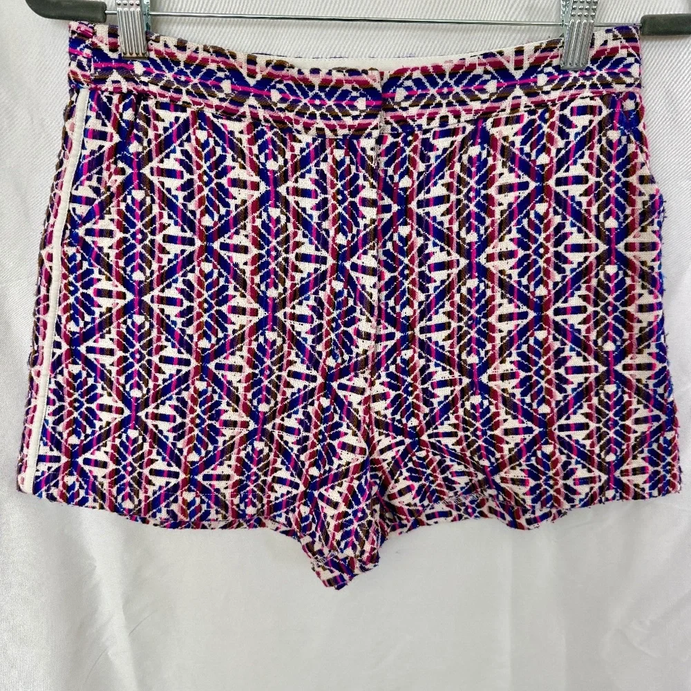 Topshop Woven Geo Print High Waist Shorts | Festival Boho | US 6